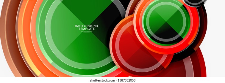 Abstract round geometric shapes, modern circles background. Vector illustration