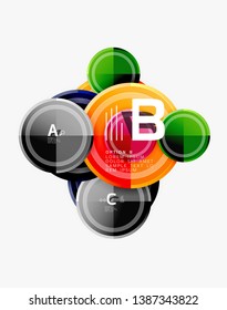 Abstract round geometric shapes, modern circles background. Vector illustration