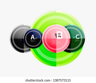 Abstract round geometric shapes, modern circles background. Vector illustration