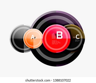 Abstract round geometric shapes, modern circles background. Vector illustration