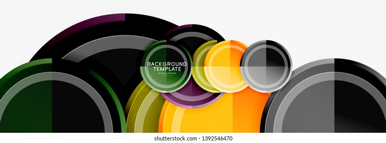 Abstract round geometric shapes, modern circles background. Vector illustration