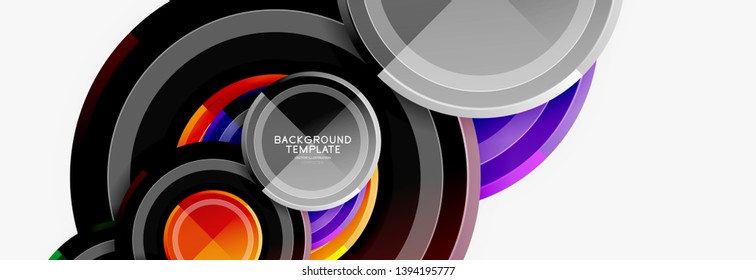 Abstract round geometric shapes, modern circles background. Vector illustration