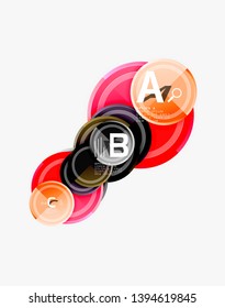 Abstract round geometric shapes, modern circles background. Vector illustration