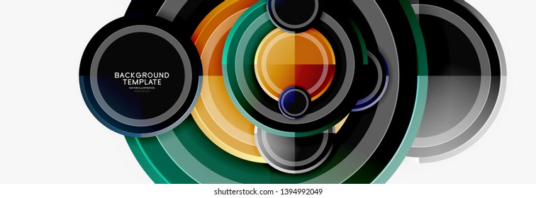 Abstract round geometric shapes, modern circles background. Vector illustration