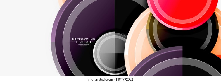 Abstract round geometric shapes, modern circles background. Vector illustration