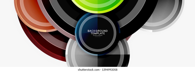 Abstract round geometric shapes, modern circles background. Vector illustration
