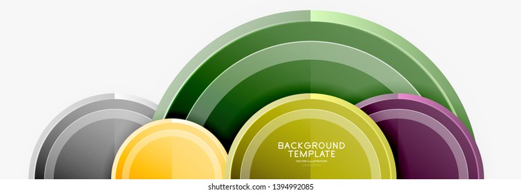 Abstract round geometric shapes, modern circles background. Vector illustration