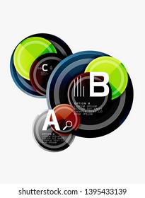 Abstract round geometric shapes, modern circles background. Vector illustration