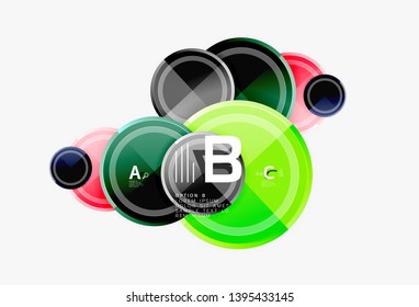 Abstract round geometric shapes, modern circles background. Vector illustration