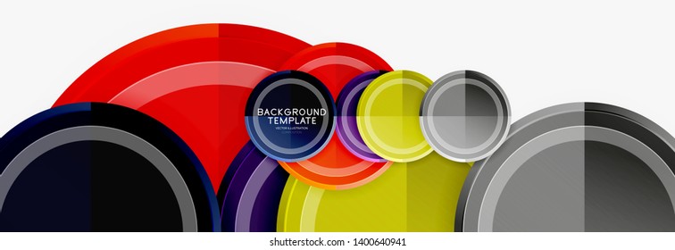 Abstract round geometric shapes, modern circles background. Vector illustration