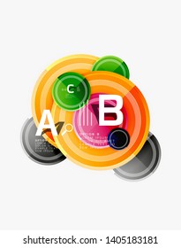 Abstract round geometric shapes, modern circles background. Vector illustration