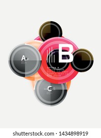 Abstract round geometric shapes, modern circles background. Vector illustration