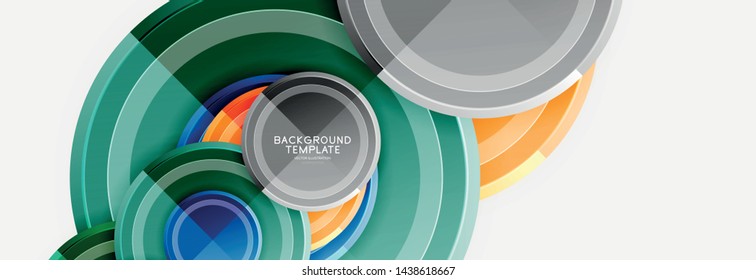 Resumen de formas geométricas redondeadas, fondo de círculos modernos. Ilustración del vector