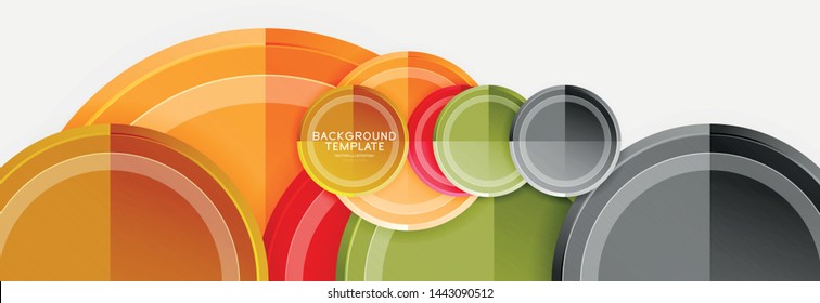 Abstract round geometric shapes, modern circles background. Vector illustration