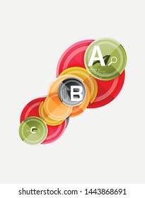 Abstract round geometric shapes, modern circles background. Vector illustration