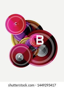 Abstract round geometric shapes, modern circles background. Vector illustration