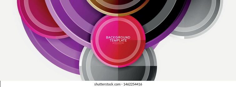 Abstract round geometric shapes, modern circles background. Vector illustration