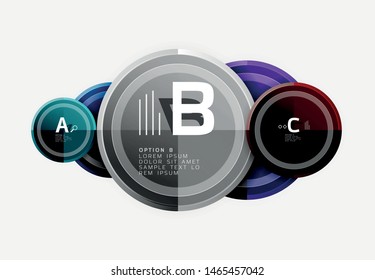 Abstract round geometric shapes, modern circles background. Vector illustration