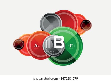 Abstract round geometric shapes, modern circles background. Vector illustration