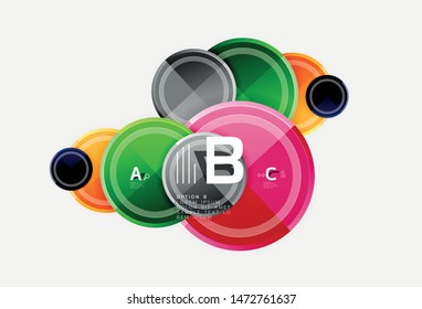 Abstract round geometric shapes, modern circles background. Vector illustration