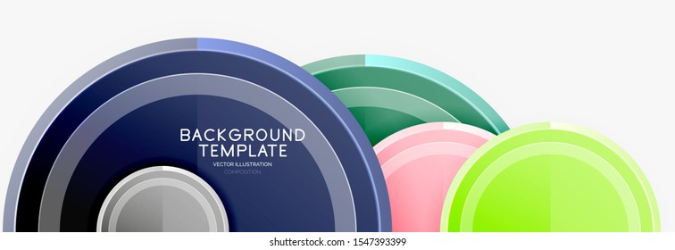 Abstract round geometric shapes, modern circles background. Vector illustration