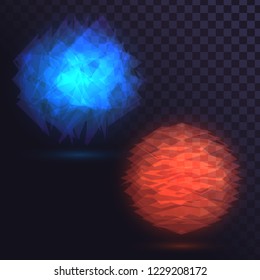 Abstract round glowing elements, glowing balls