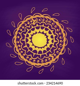 Abstract round gold pattern. Vector illustration