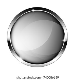  Abstract round grey background with a silver frame, with space for your text. Vector illustration.