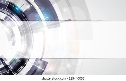 abstract round grey technology business banner background