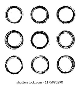 Abstract Round Grunge Vector Set