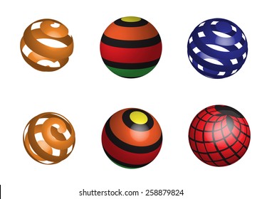 Abstract round icon. Sphere vector ball logo template. Vector illustration.