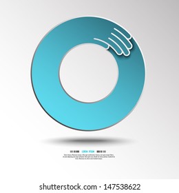 Abstract round icon. Round of stylized hand.
