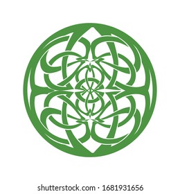 Abstract round illustration inspired by Celtic knot, vector