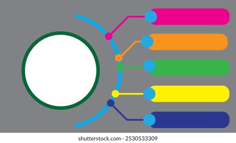 Gráfico de informações redondas abstrato - layout vazio. Vetor.