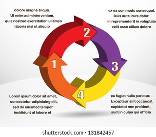 Abstract round infographic with arrows and place for text