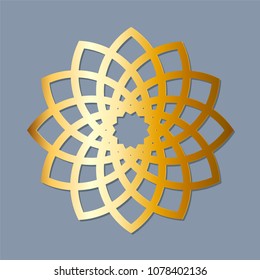 abstract round infographic islam shape with shadow, stock vector illustration