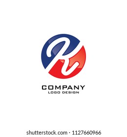 Abstract Round K Letter Logo Design Vector