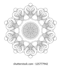Abstract round lace pattern. Reminds hearts.