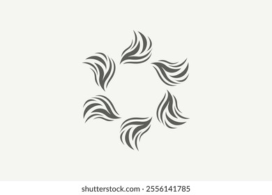 Abstract round leaves logo vector 