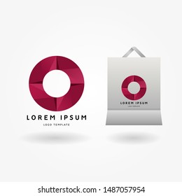 abstract round letter o logo with hand bag mockup, Modern Creative, business mockup design, corporate identity, Letter O Logo Design, Modern Creative O Logo, Tech Logo, abstract vector