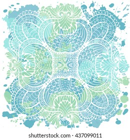Abstract round linen vector pattern for design, coloring book, tattoo, mehendi, t-shirt print.
