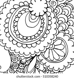 Abstract round linen vector pattern for design, coloring book, tattoo, mehendi, t-shirt print.