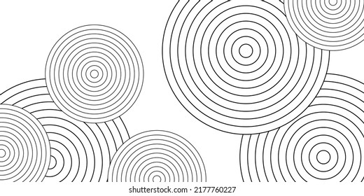 Resumen de líneas redondas. Resumen del fondo de las líneas de arte. Textura vectorial moderna en blanco y negro.