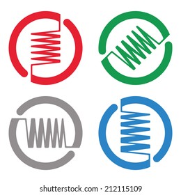 Abstract round logo element. Colorful digital wave icon. "n", "m" ,"v" , "w" letters icon set. You can use in the technology, science ,experiments ,electronics and communication concept of pattern. 