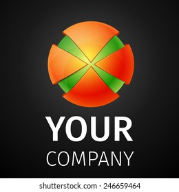 Abstract round logo on a black background, excellent vector illustration, EPS 10