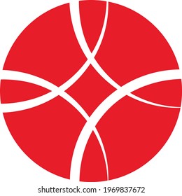 abstract round logo red and white