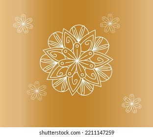 abstract round mandala image design brown color background