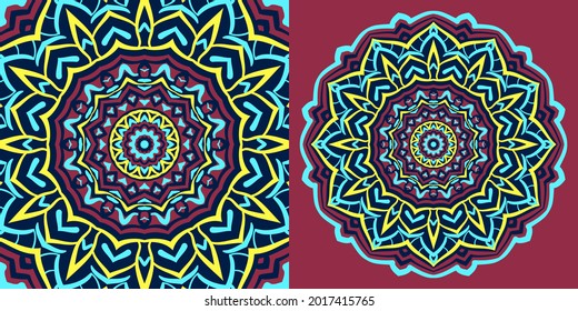 abstract round mandala traditional texture design vintage background for web or print vector element