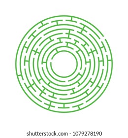 Abstract round maze. An educational game for children and adults. Simple flat vector illustration isolated on white background