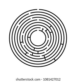 Abstract round maze. An educational game for children and adults. Simple flat vector illustration isolated on white background